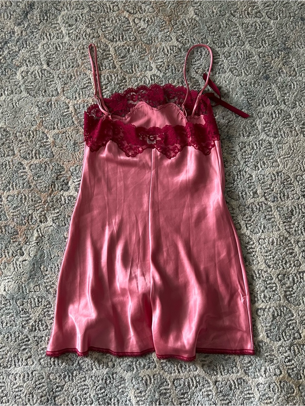 Vintage Y2k Victoria secret ANGEL Satin Chemise with Lace Trim SLIP DRESS - Picture 5 of 5